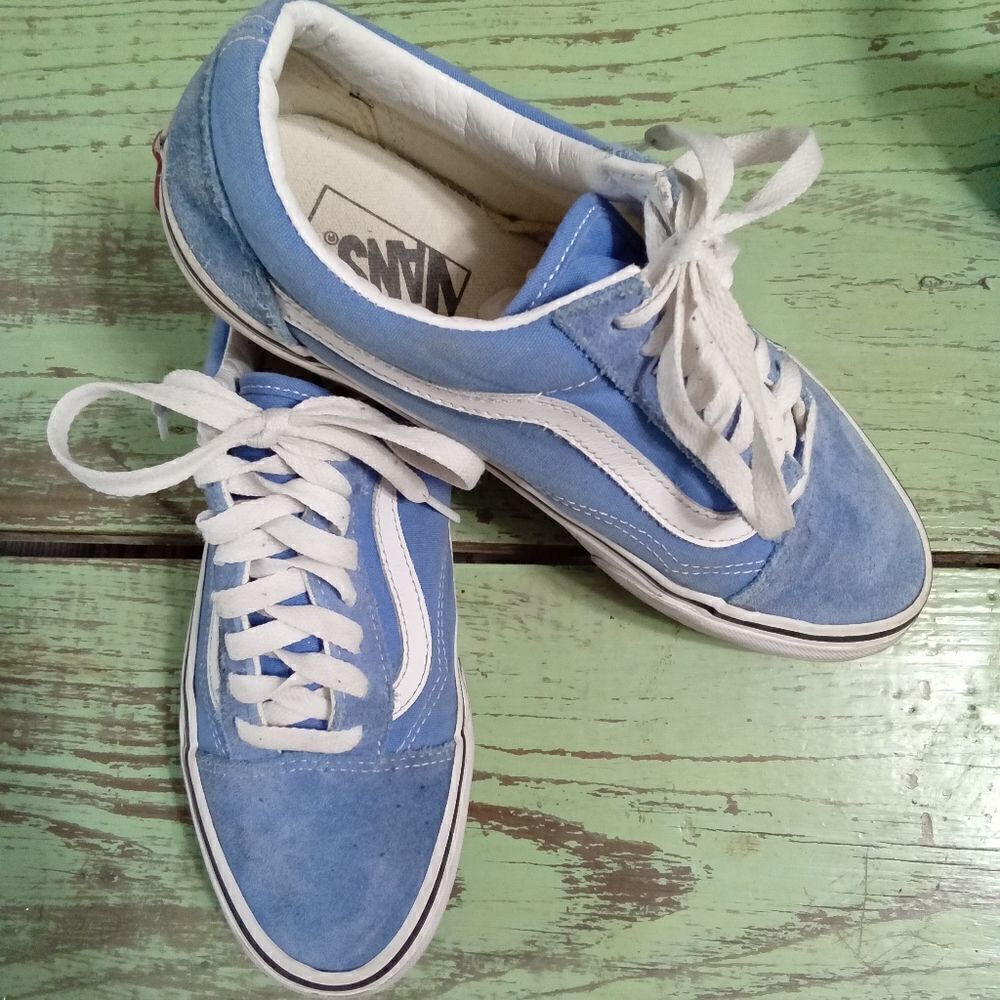 Vans Old Skool Suede Sneakers Size 8 Women 6.5 Men Lace Up Blue White